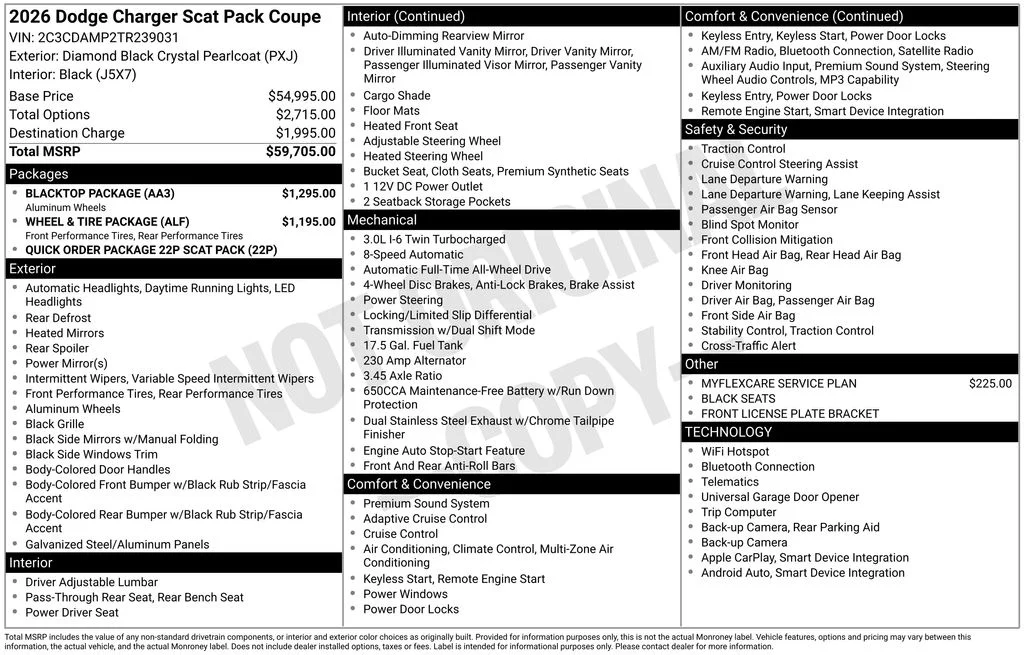 New 2026 Diamond Black Crystal Pearlcoat Dodge Scat Pack image 6