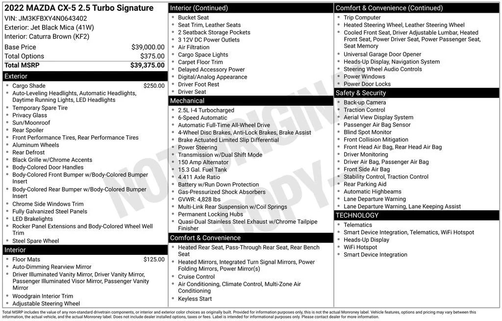 Used 2022 Black Mazda 2.5 Turbo Signature image 17