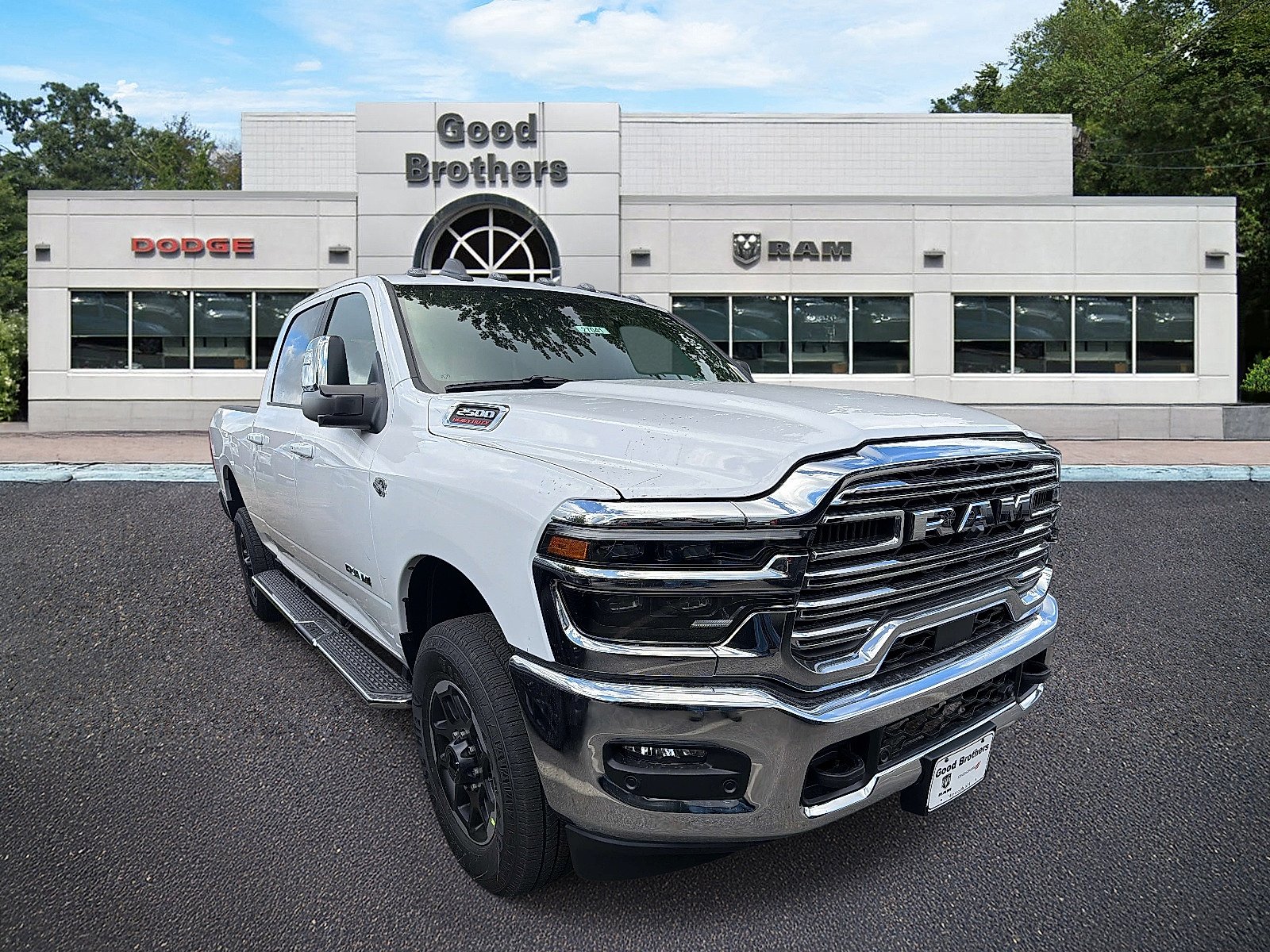 New 2027 Bright White Clear-Coat Exterior Paint RAM Laramie Crew Cab 4x4 6