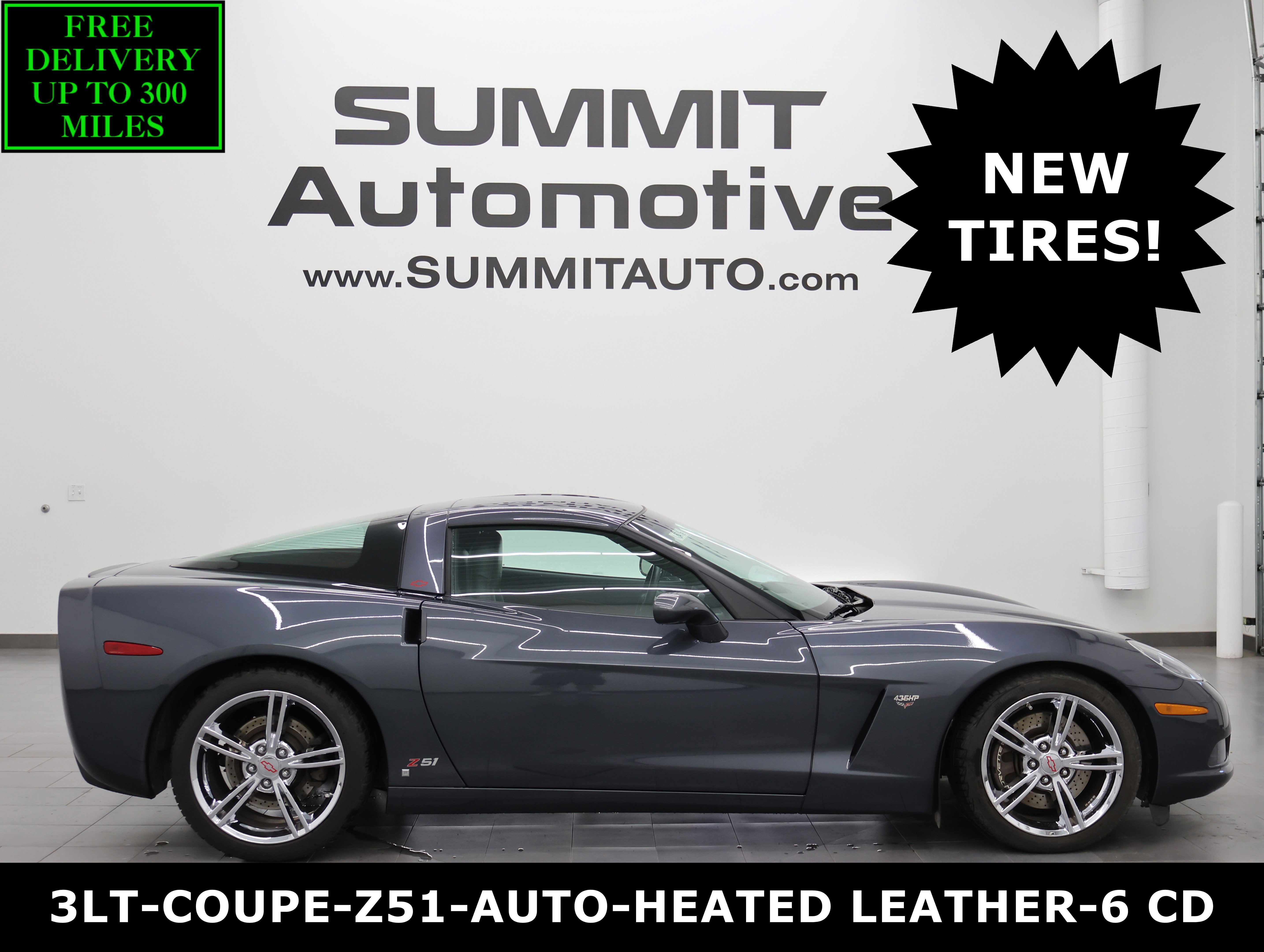 Used 2009 Cyber Gray Metallic Chevrolet LT Coupe: 3LT-Z51-COUPE-AUTO-HEATED LEATHER-HID LIGHTS-6 DISC CD CHANGER-NEW TIRES image 1