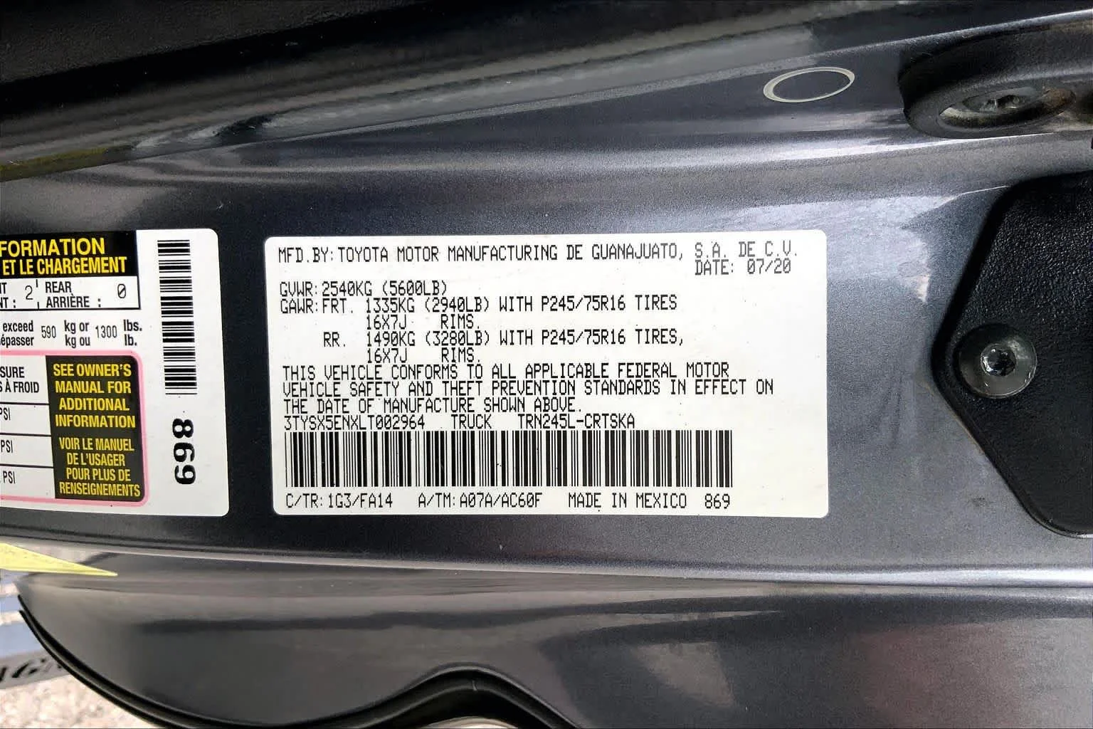 Used 2020 Magnetic Gray Metallic Toyota SR image 36