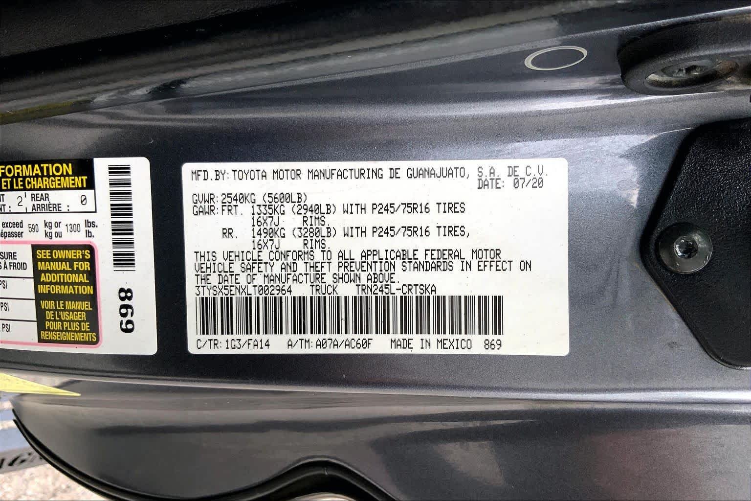 Used 2020 Magnetic Gray Metallic Toyota SR image 36