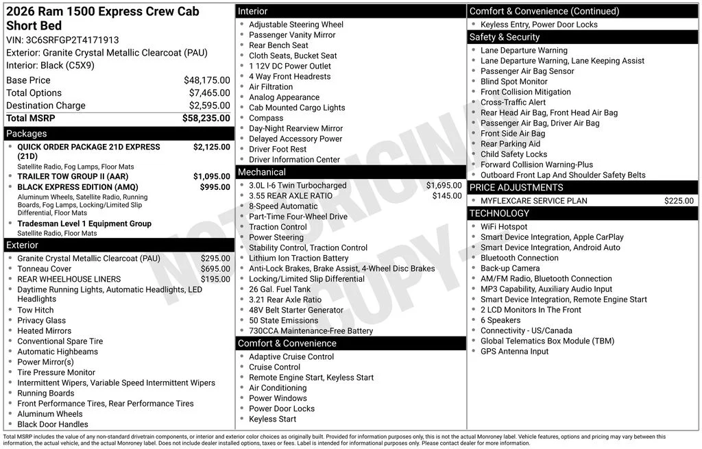 New 2026 Granite Crystal Metallic Clear-Coat Exterior Paint RAM Express image 6