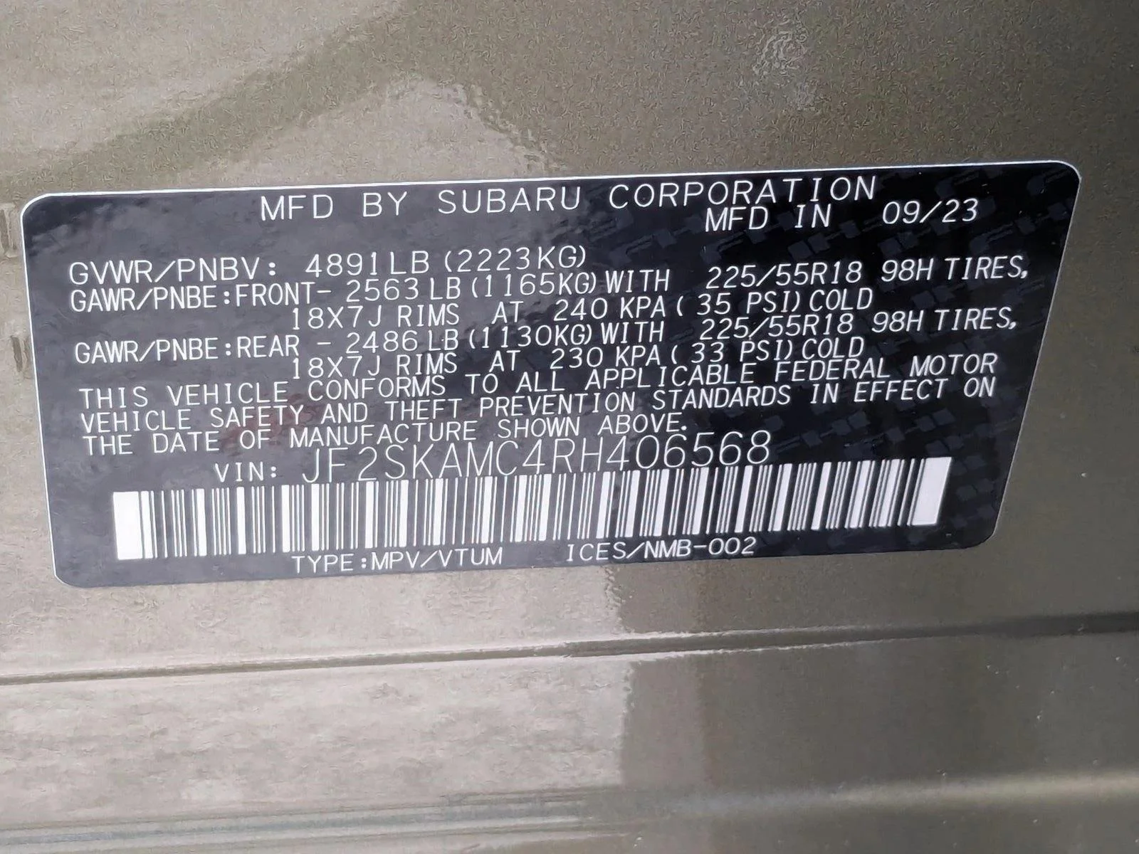 Used 2024 Green Subaru Touring image 25