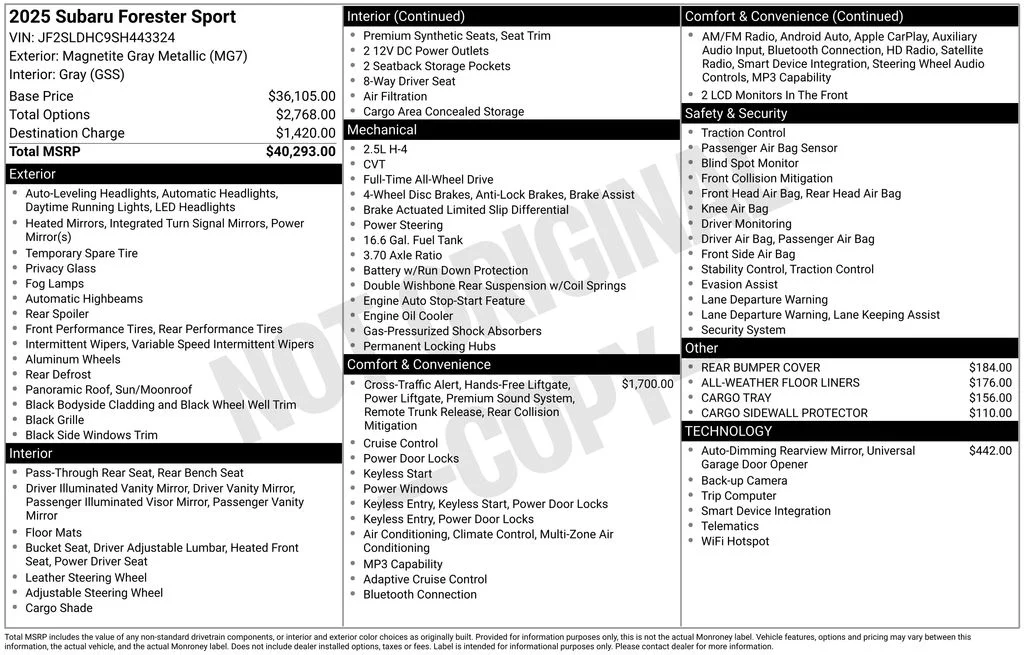 Certified Used 2025 Gray Subaru Sport image 10