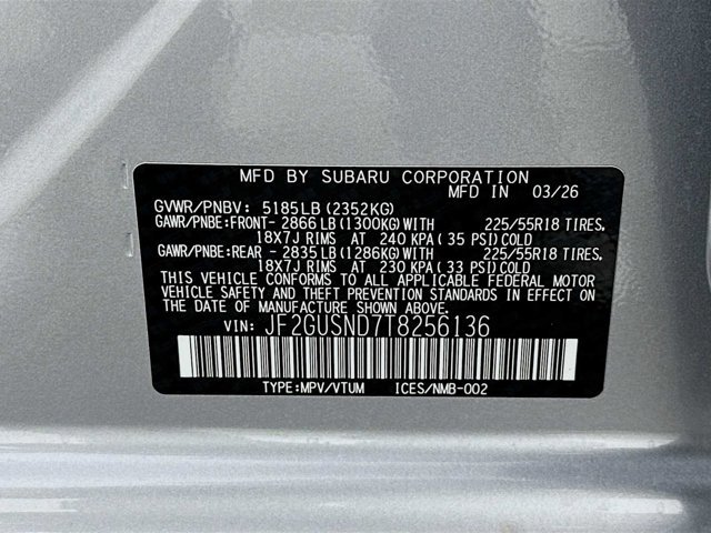New 2026 ICE SILVER METALLIC Subaru Limited Hybrid image 29