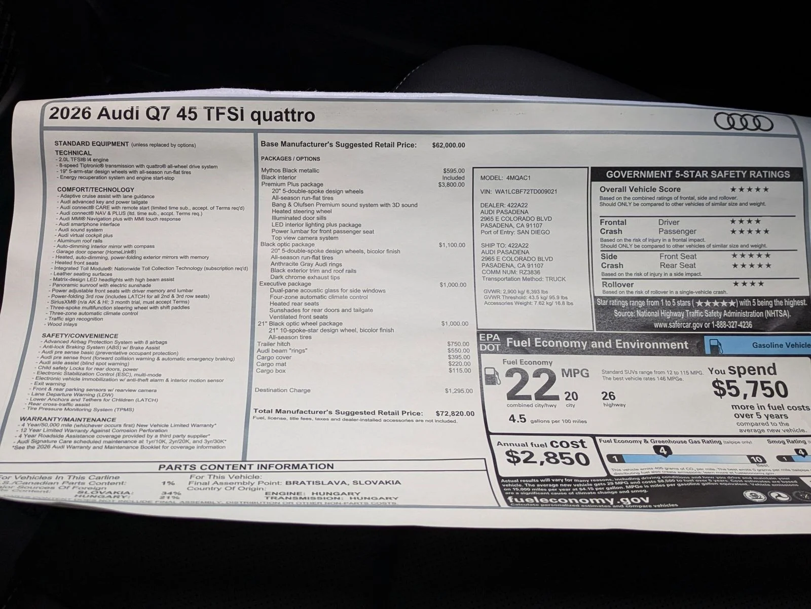 New 2026 Black Audi 45 Premium Plus image 17