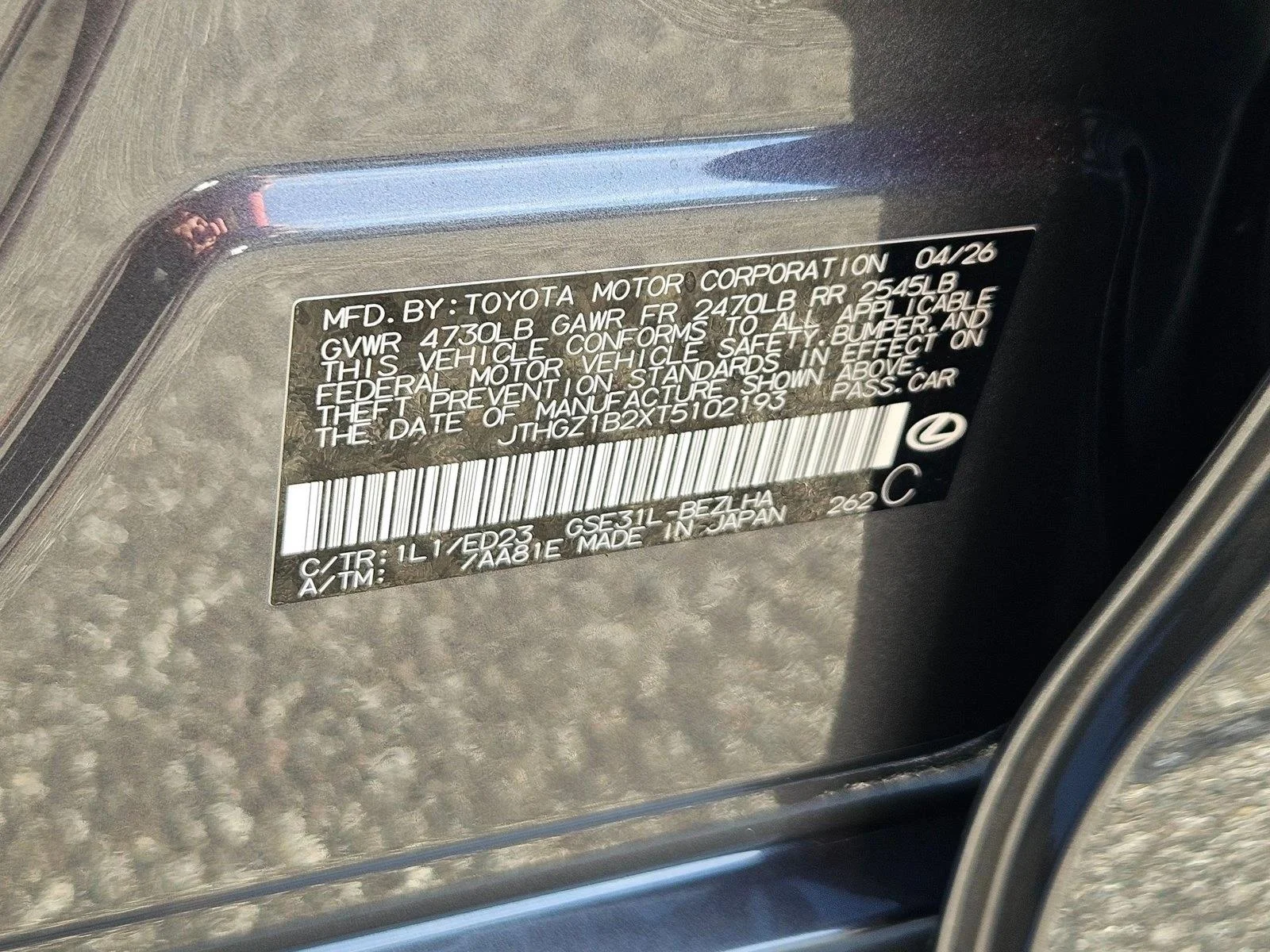 New 2026 Cloudburst Gray Lexus  350 F SPORT image 17