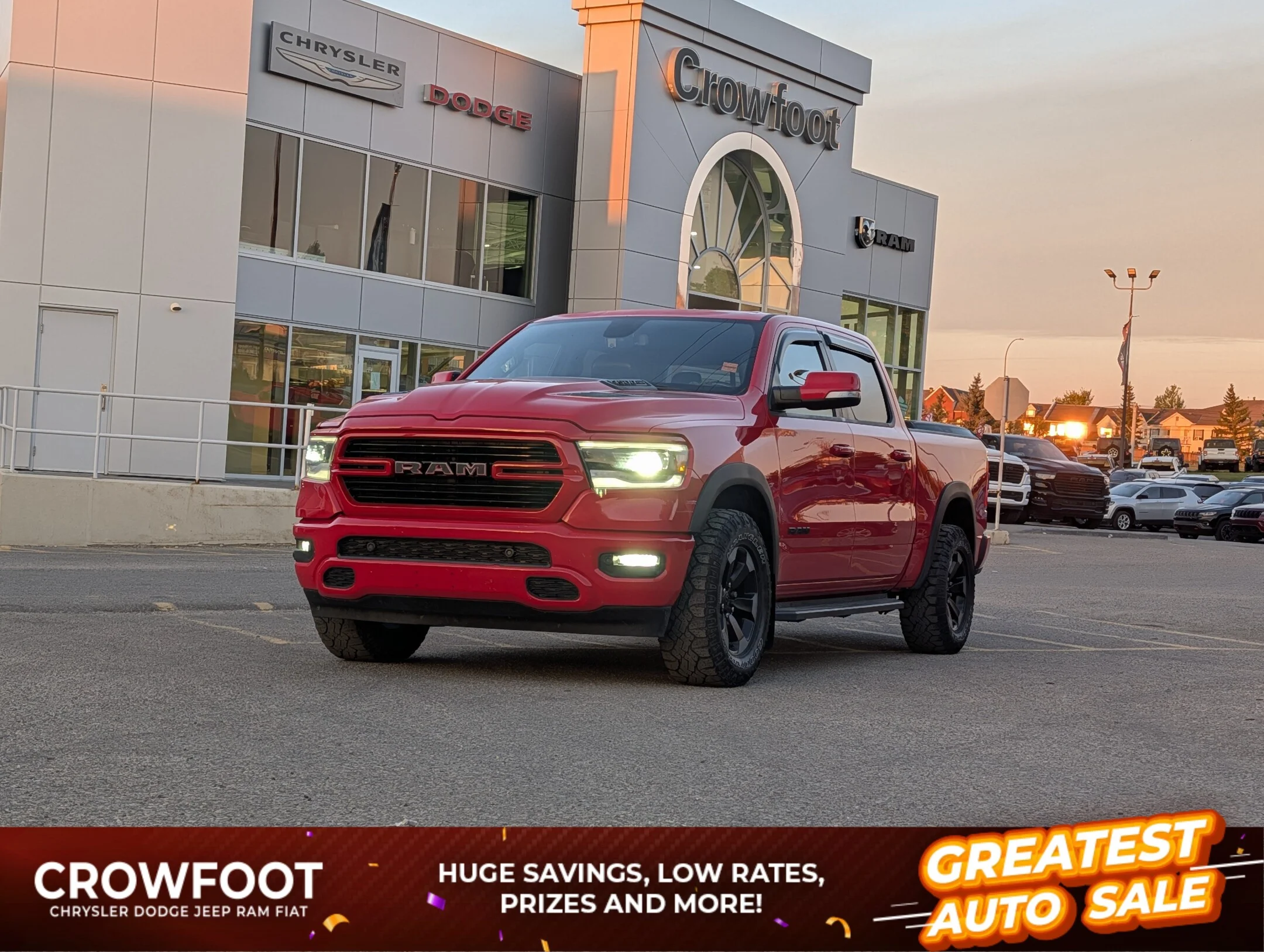 Used 2019 Red RAM Sport - Leather - Level II - Dual Pane Sunroo - Sport 4x4 Crew Cab 57 Box image 1