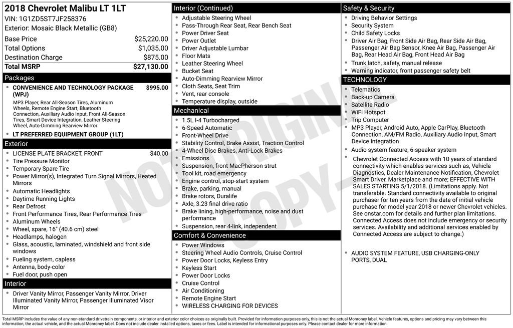 Used 2018 Mosaic Black Metallic Chevrolet LT image 31