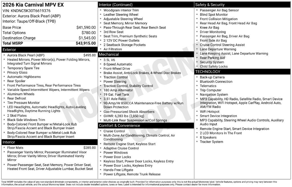 Used 2026 Black Kia EX image 2
