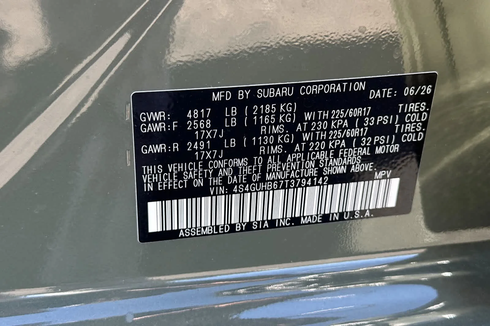 New 2026 ALPINE GREEN Subaru Base image 26