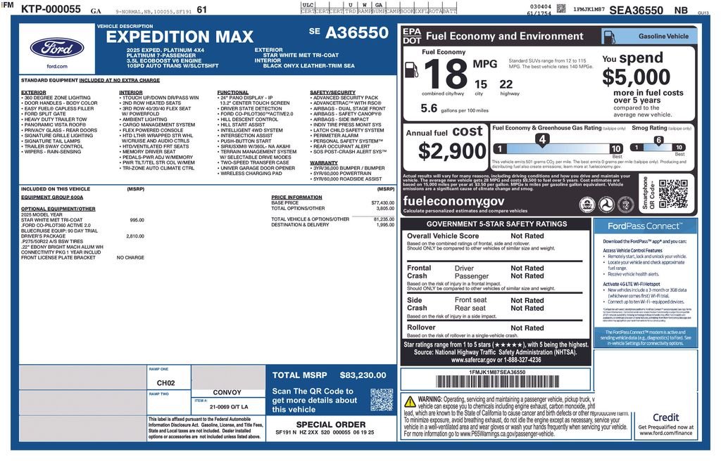 Certified Used 2025 White Ford Platinum image 24