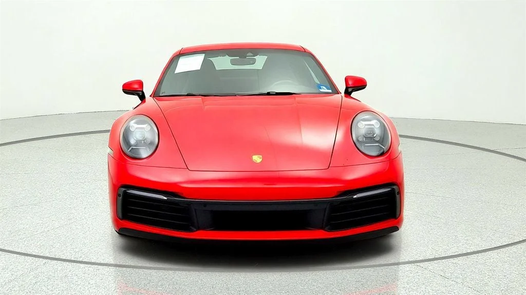 Used 2020 Guards Red Porsche Carrera Coupe w/ Classic Wheels, Bose Audio, LCA & Cooled Seats image 2
