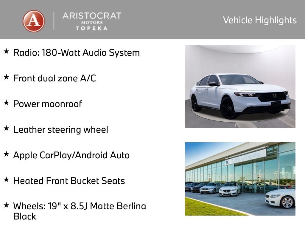 Used 2023 Honda Accord Hybrid Sport-L with VIN 1HGCY2F71PA021919 for sale in Kansas City