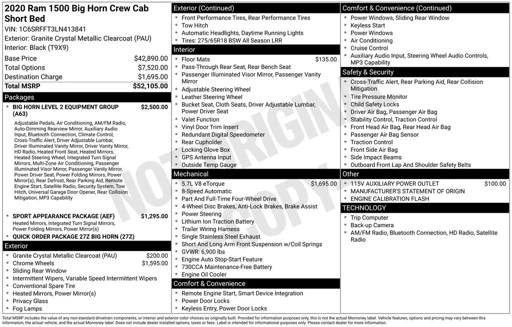 Used 2020 Gray Ram Big Horn/Lone Star image 6