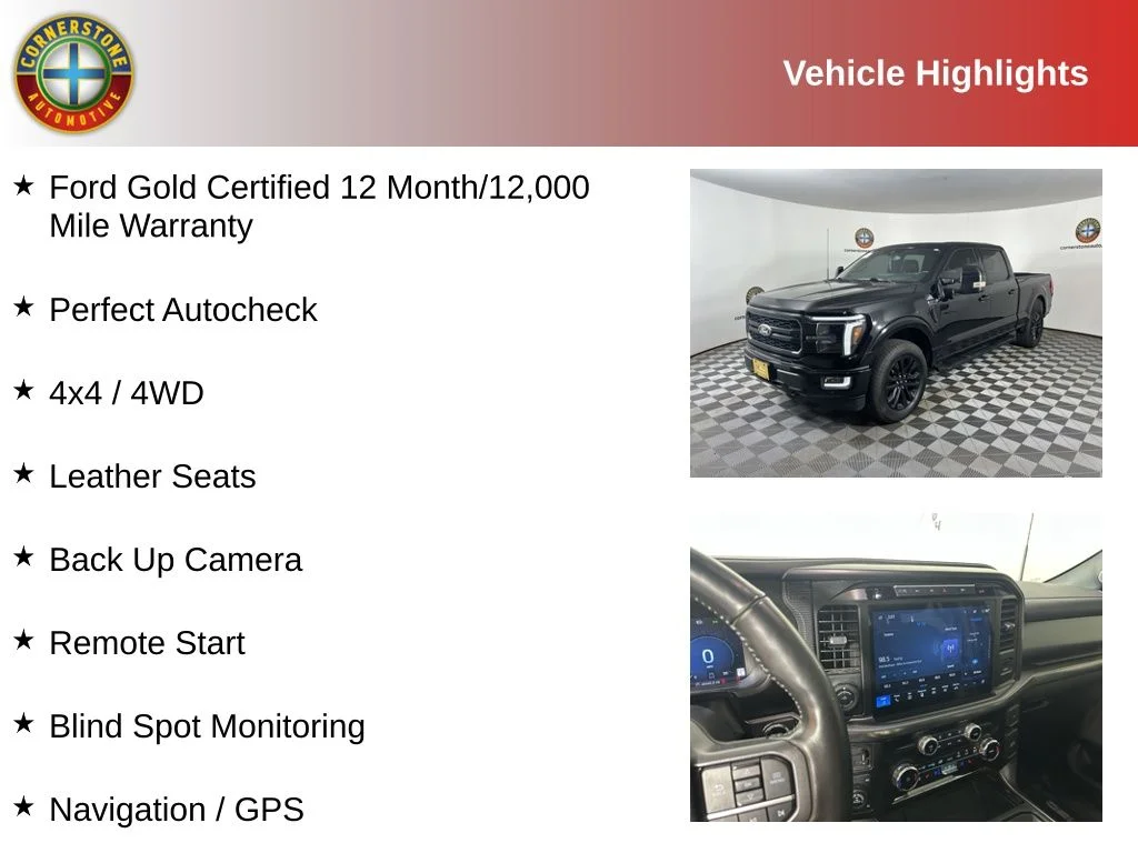 Certified 2024 Ford F-150 Lariat with VIN 1FTFW5L85RFB52390 for sale in Elk River, Minnesota