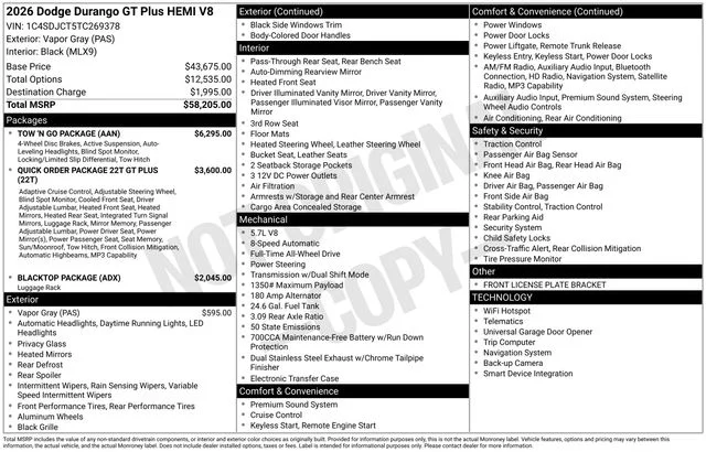 New 2026 Vapor Gray Exterior Paint Dodge GT PLUS image 44