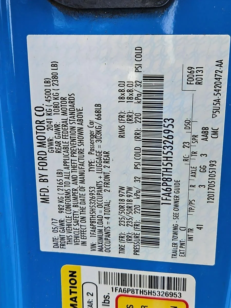 Used 2017 Grabber Blue Ford EcoBoost Premium image 16