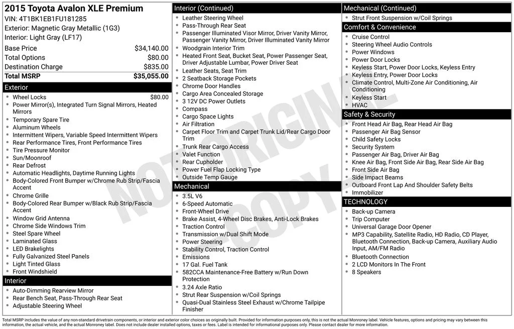 Used 2015 Gray Toyota XLE Premium image 3