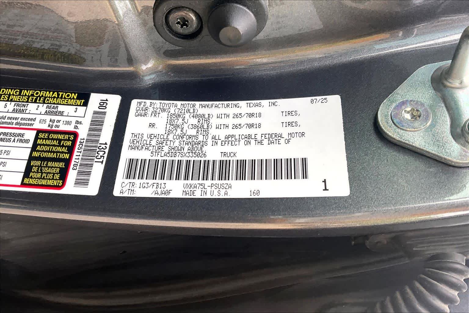 Used 2025 Magnetic Gray Metallic Toyota SR5 image 32