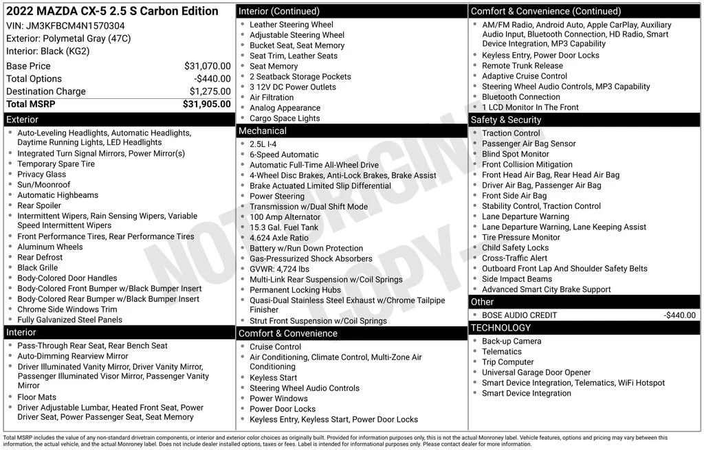 Used 2022 Polymetal Gray Mazda 2.5 S Carbon Edition image 42