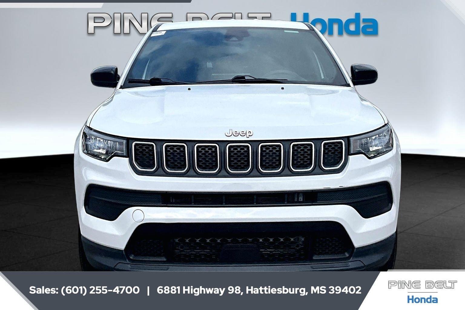 Used 2023 Bright White Clearcoat Jeep Sport image 3