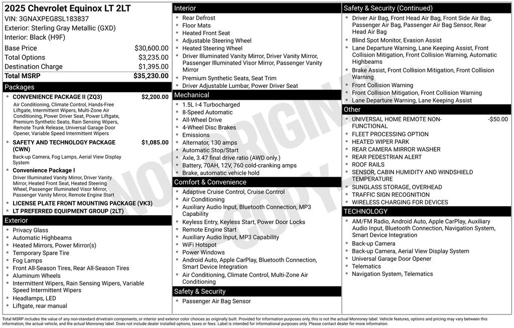 Used 2025 Sterling Gray Metallic Chevrolet LT image 1