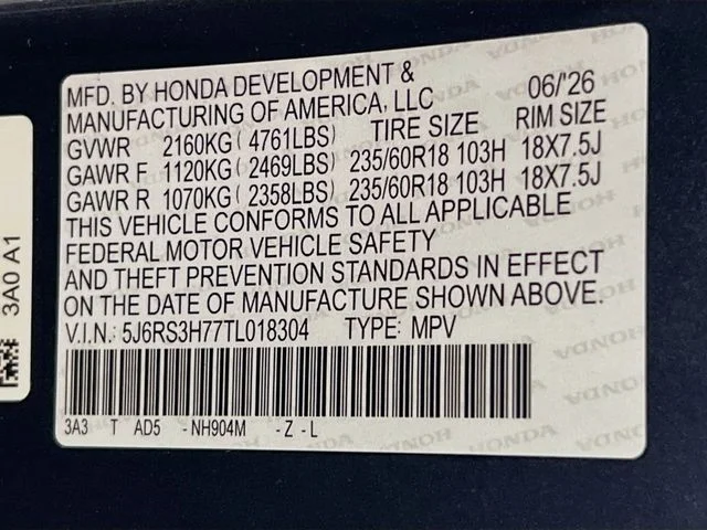 New 2026 Meteorite Gray Metallic Honda EX-L image 13