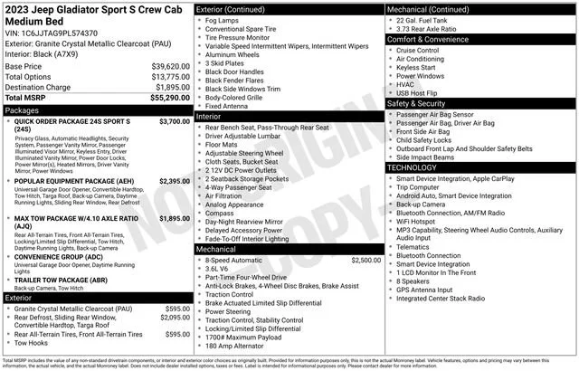 Used 2023 Granite Crystal Metallic Clearcoat Jeep Sport S image 24