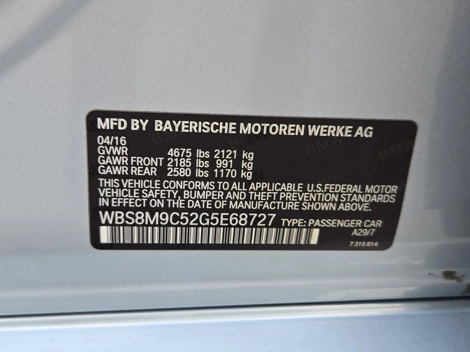 WBS8M9C52G5E68727