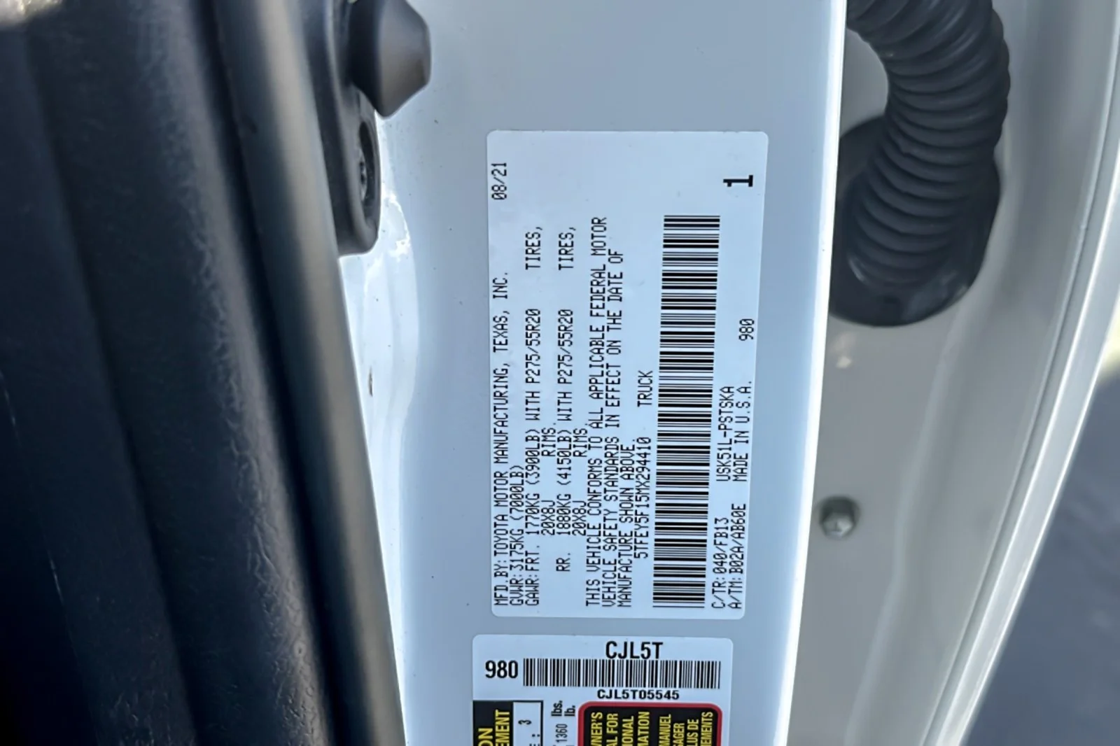 Certified Used 2021 Super White Toyota SR5 image 27