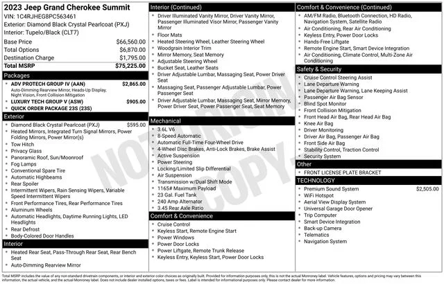 Used 2023 Black Jeep Summit image 9