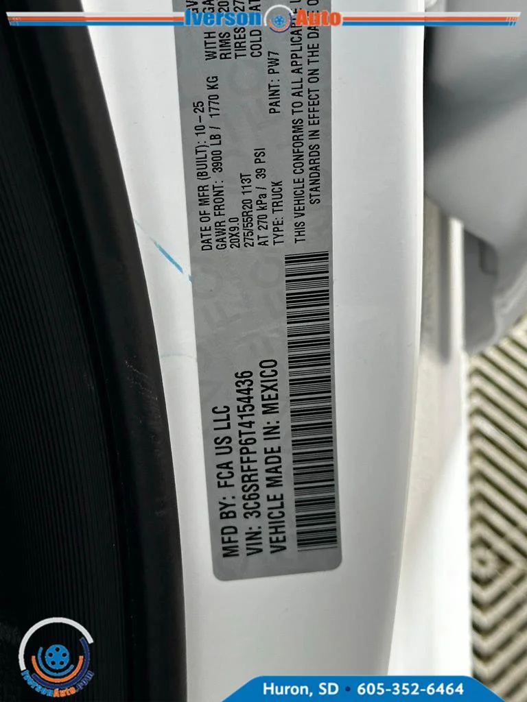 New 2026 Bright White Clear-Coat Exterior Paint RAM Big Horn image 7