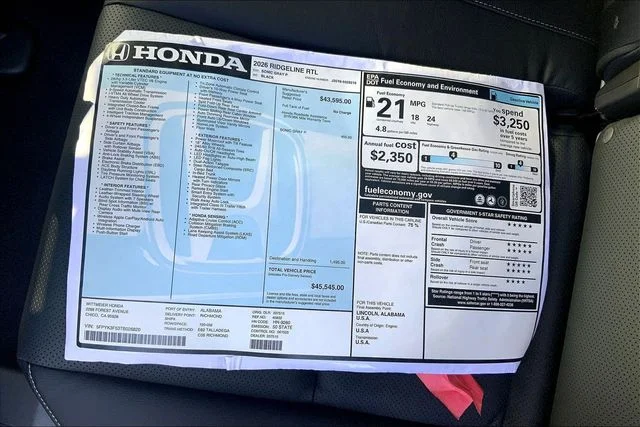 2026 Honda Ridgeline RTL - Photo 14