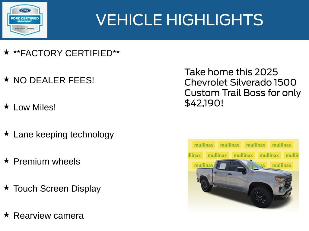 Certified Used 2025 Gray Chevrolet Custom Trail Boss image 12