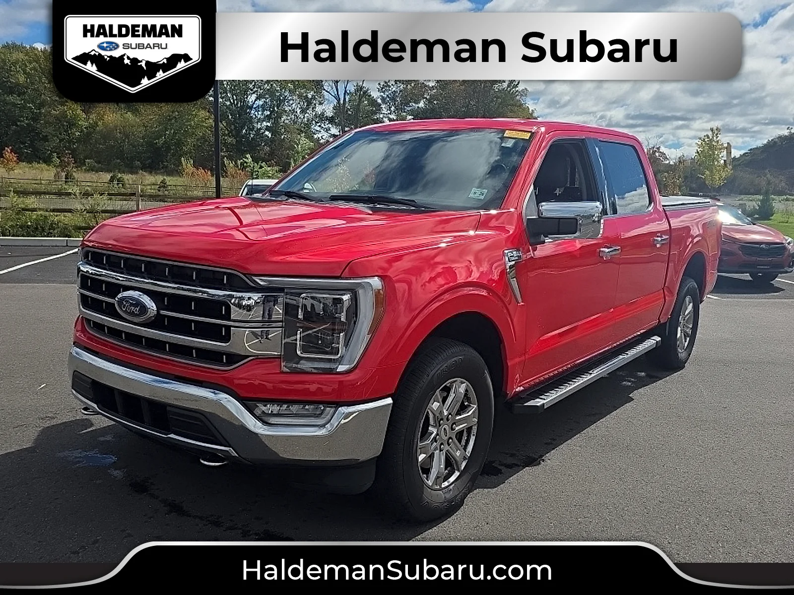 Used 2021 Race Red Ford LARIAT image 1