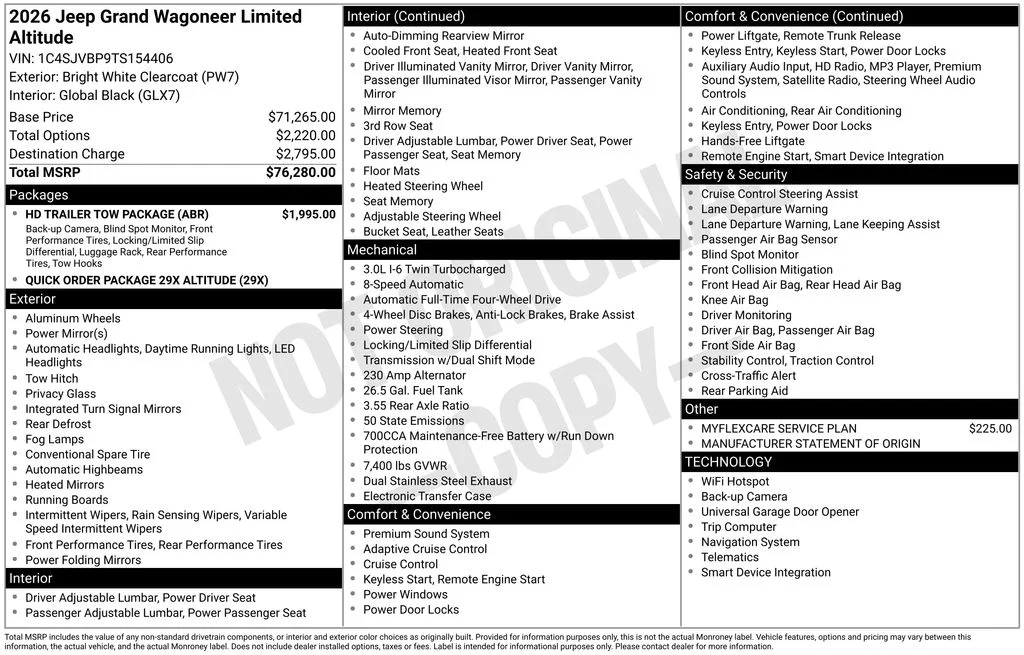 New 2026 Bright White Clear-Coat Exterior Paint Jeep Limited Altitude image 6