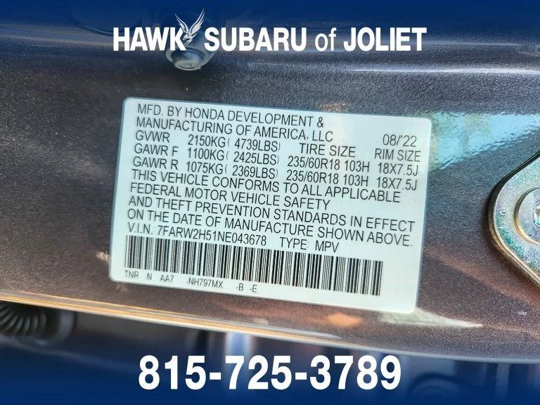 Used 2022 Modern Steel Metallic Honda EX image 22