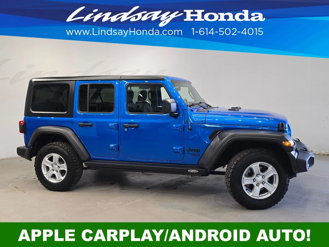 Used 2021 Hydro Blue Pearl Coat Jeep Unlimited Sport S image 3