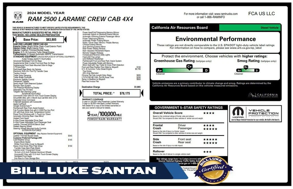 Certified Used 2024 White Ram Laramie image 1