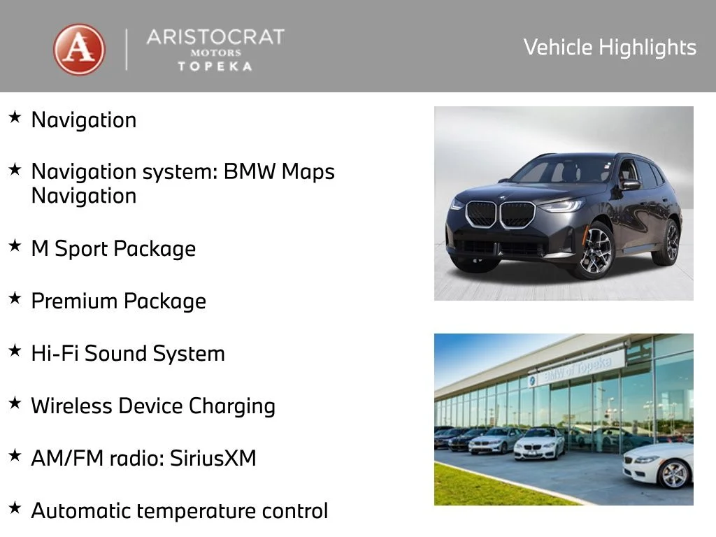 Used 2025 BMW X3 30 with VIN 5UX53GP05S9072451 for sale in Kansas City