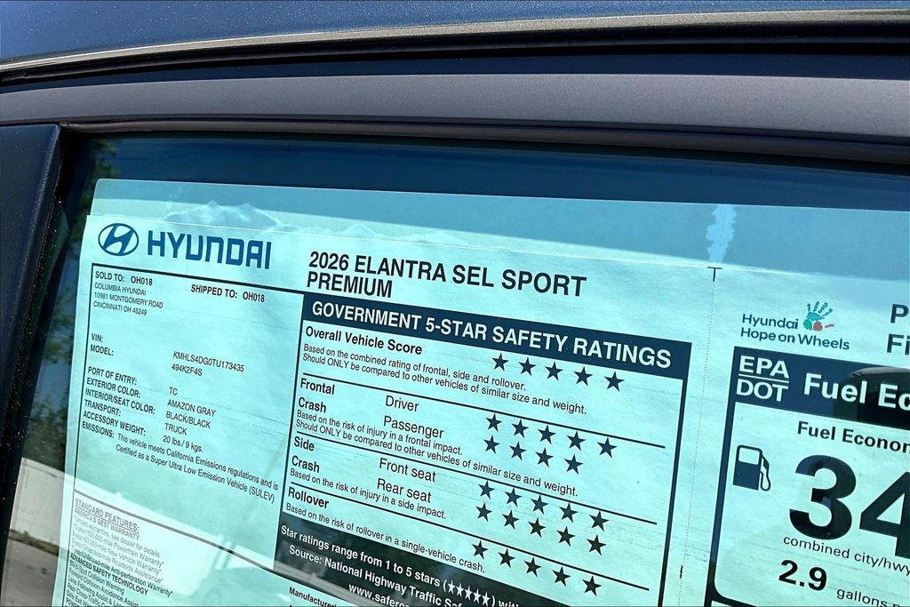 New 2026 Amazon Gray Hyundai SEL Sport image 14