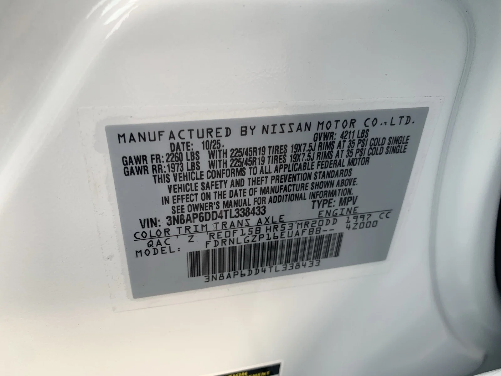 New 2026 Aspen White TriCoat Nissan SR image 34