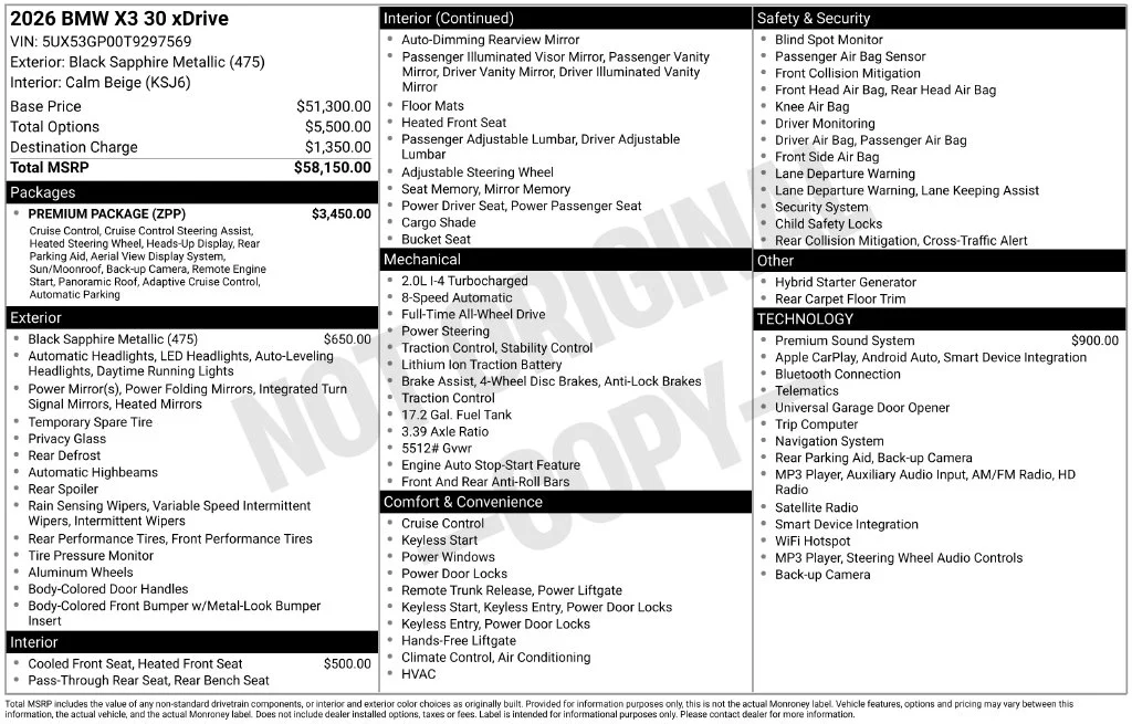 Certified Used 2026 Black BMW 30 xDrive image 9