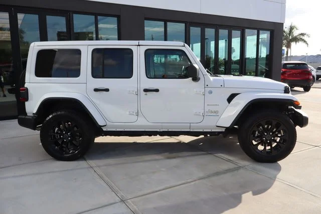 Used 2024 Bright White Clearcoat Jeep Sahara 4xe image 2
