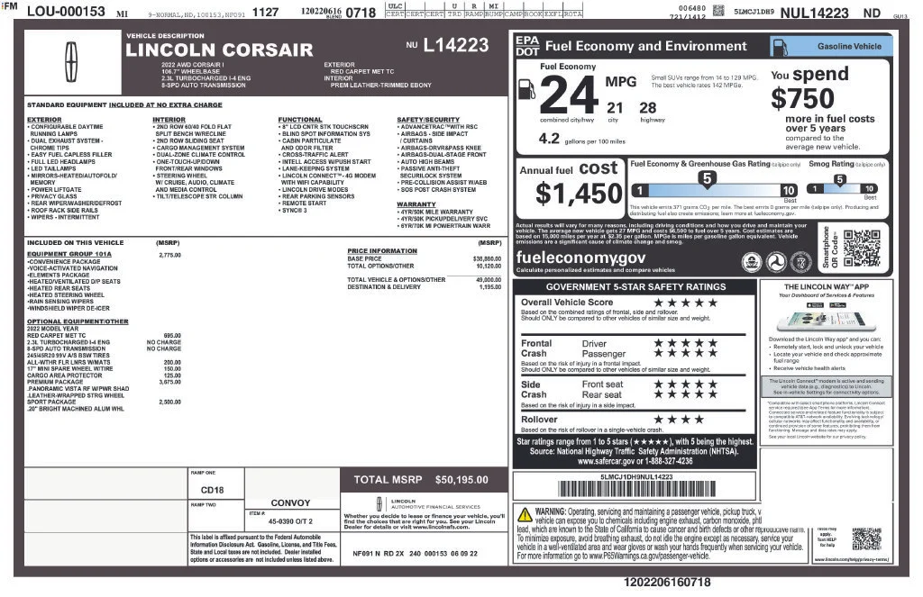 Used 2022 Red Lincoln Standard image 7