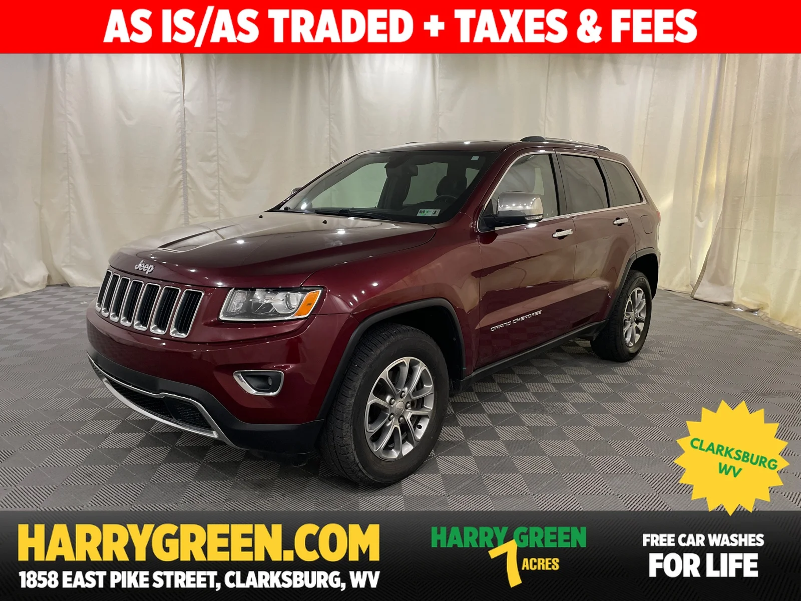 Used 2016 Velvet Red Pearlcoat Jeep Limited image 1