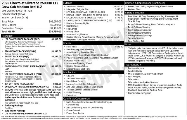 Used 2025 Black Chevrolet LTZ image 5