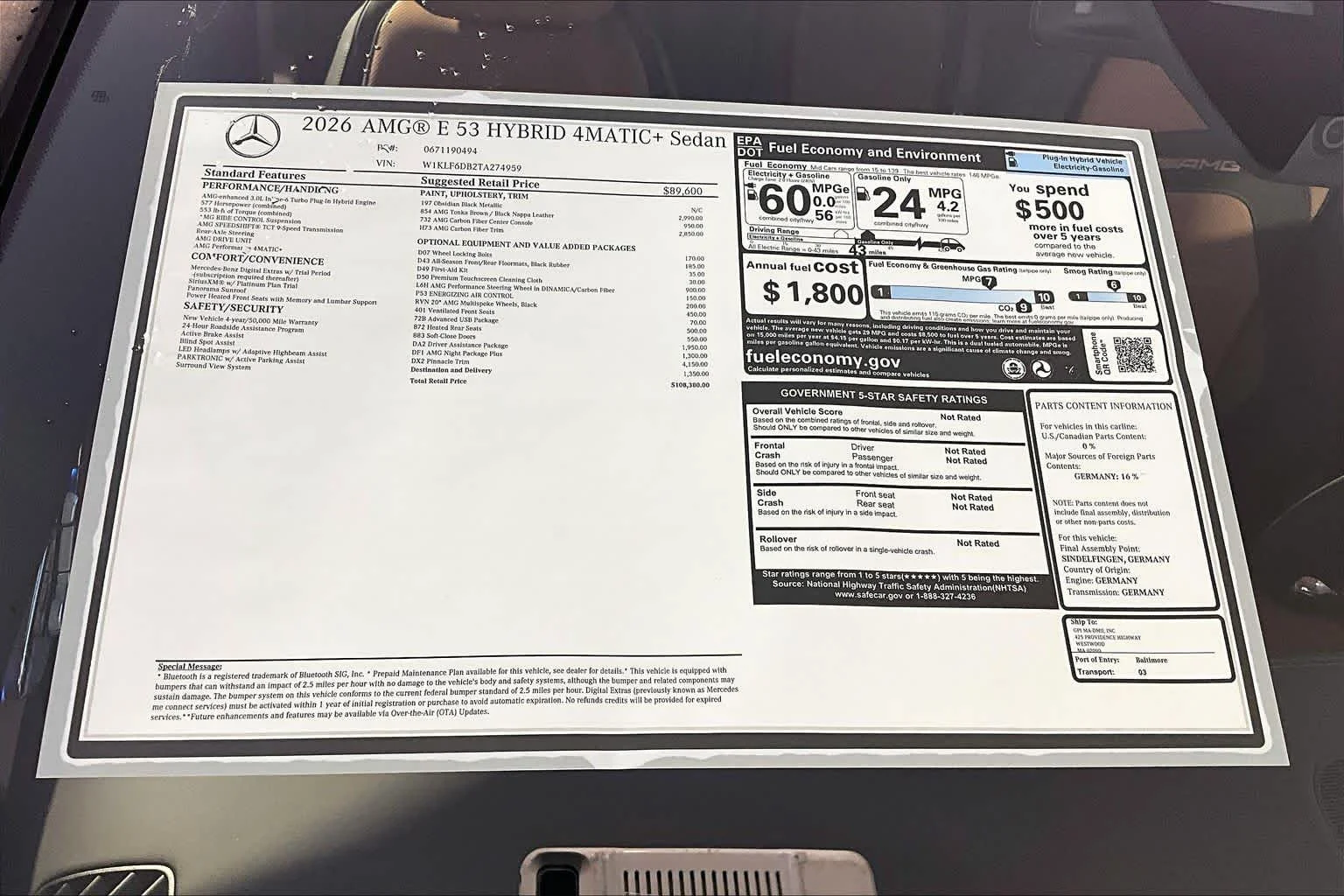 New 2026 Obsidian Black Metallic Mercedes-Benz AMG® E 53 E image 18